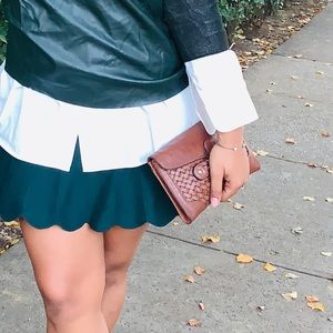 Faux leather clutch